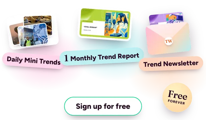 Free membership includes daily mini trends, a monthly trend report, and the trend newsletter